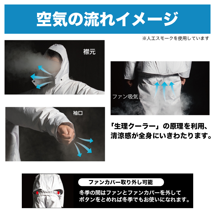 デバイス選択可】ジンナイ 9097 空調服™ レインスーツ（ナイロン