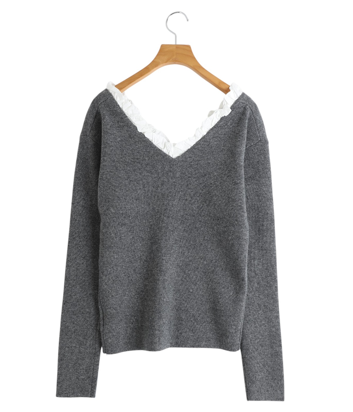 レディース】2WAY FRILL V NECK KNIT TOPS | CLANE(クラネ) / トップス