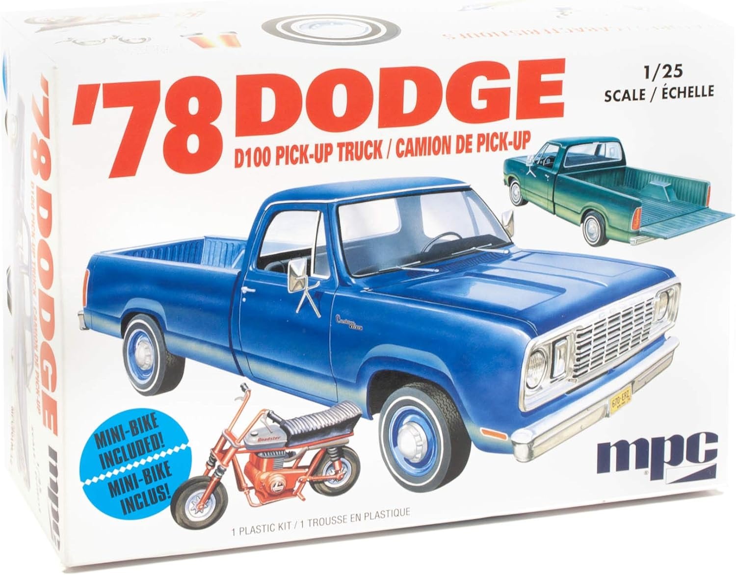 MPC 1978 Dodge D100 Custom Pickup (2T) Model Kit | MPC901M