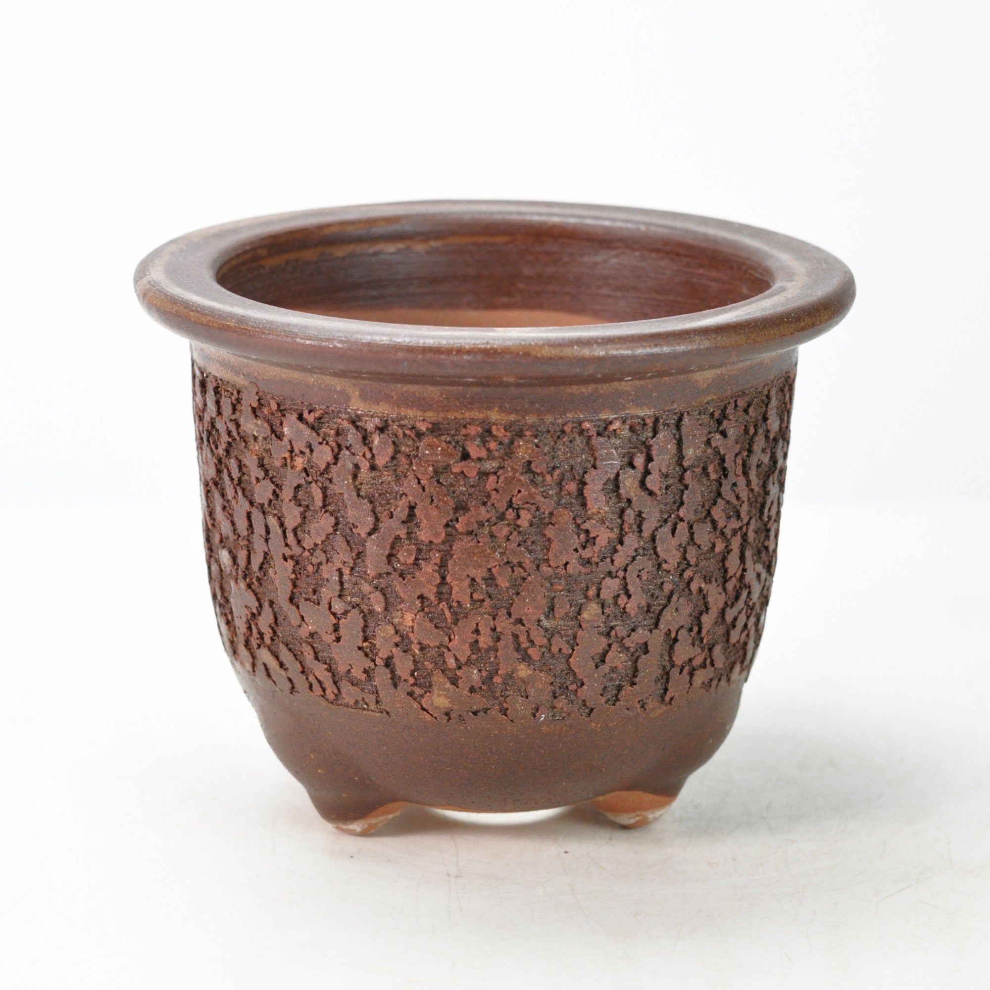信楽焼 イラボ松皮観音竹鉢 5号 幅16cm×高さ12.5cmの販売｜盆栽妙