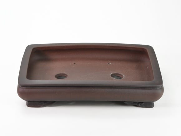 紫泥袋型雲足 盆栽鉢 11号 鉢幅33cm×奥行き22cm×高さ7cm を販売｜盆栽