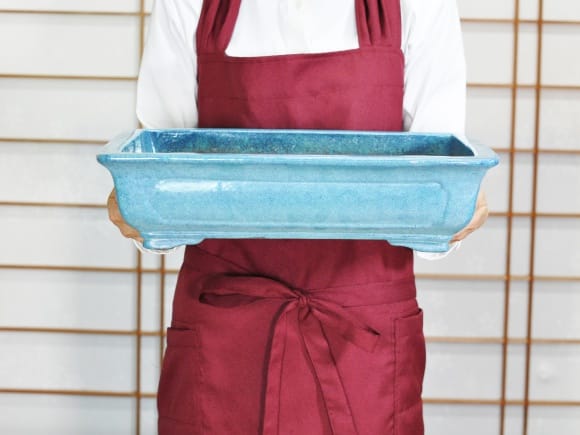 なまこ長方撫角 盆栽鉢 13号 鉢幅41cm×奥行き31cm×高さ10cm を販売