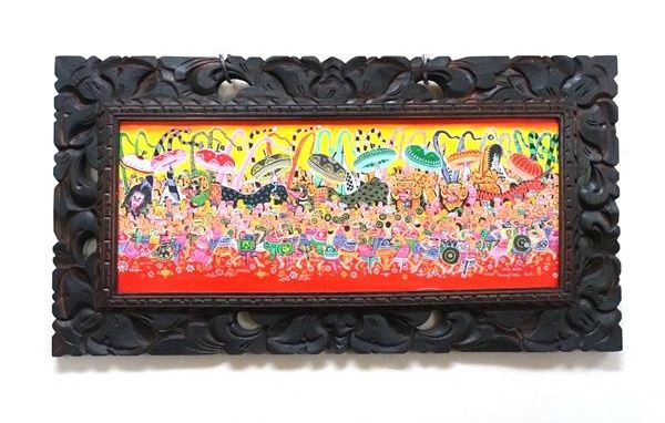 ガルンガンの祭列／バリ島のお祭り行列／バリ絵画 | 絵画・アート