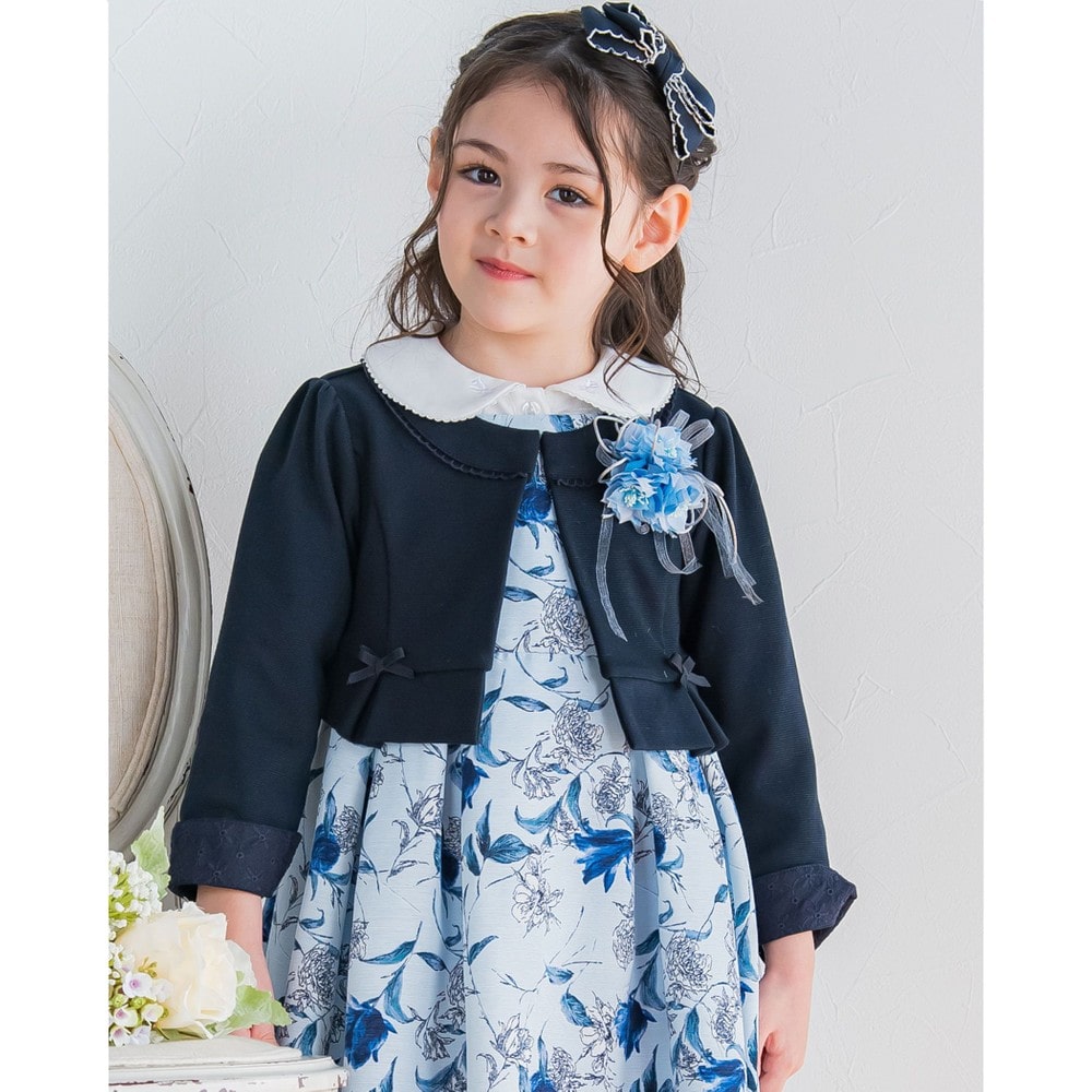 フォーマル リップル ポンチ ノーカラー ジャケット (110~130cm)(110cm