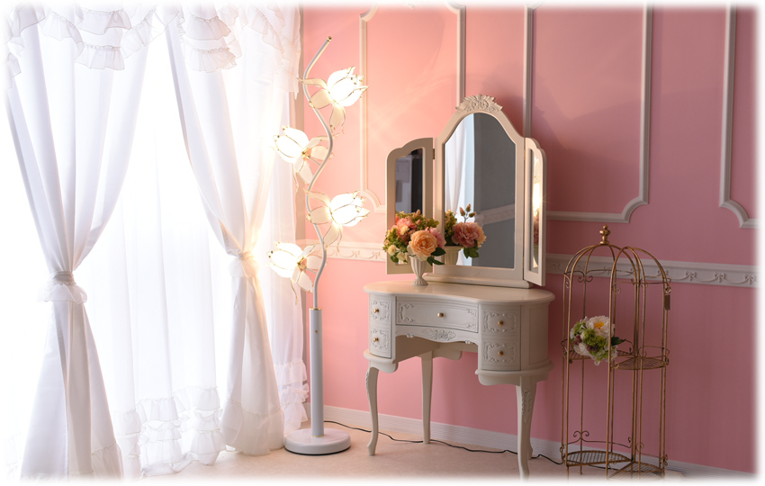 ロータスフラワー フロアランプ フロアライト 4灯 ホワイト 高さ189