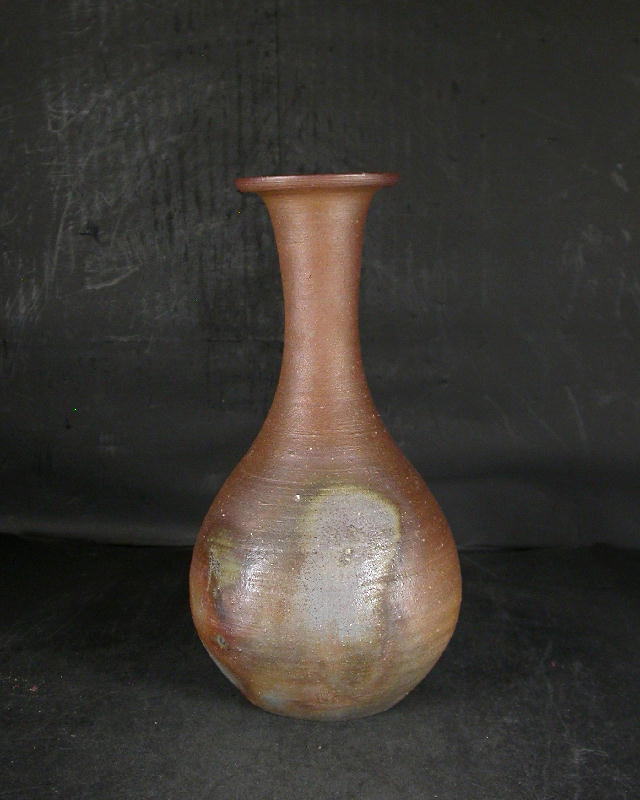 備前焼 登窯 備前焼中堅作家 末石 泰節 共箱付桟切りき鶴首花入2