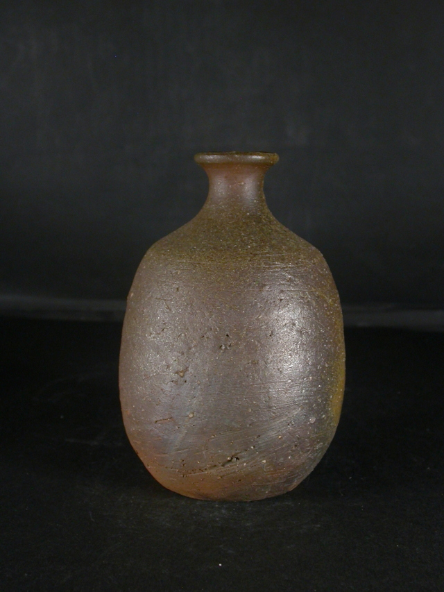 備前焼 登窯 備前焼人間国宝 伊勢崎 淳 共箱付黄ゴマ徳利7 備前焼卸