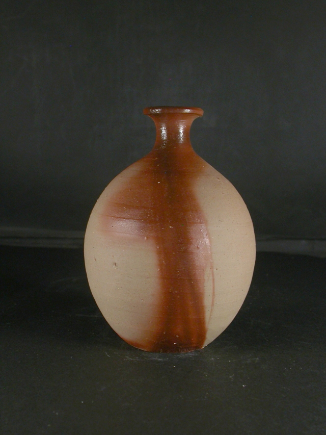 人間国宝 藤原雄 備前花入 備前焼 共箱(四方桟盛蓋) y90 人間