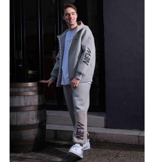 もっちり柔らかな質感がおしゃれなNEW ERA セットアップコーデ 大きい