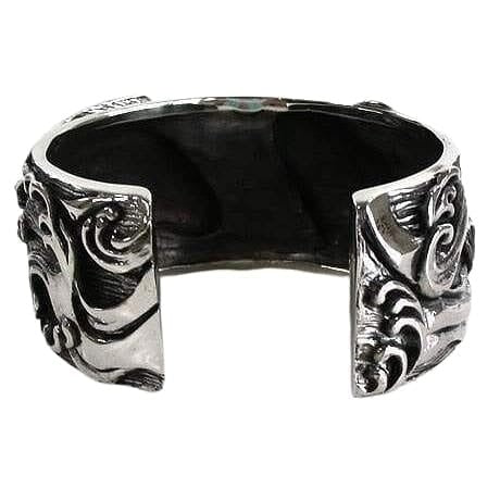 日本の鯉のスターリングシルバーカフ - Bikerringshop