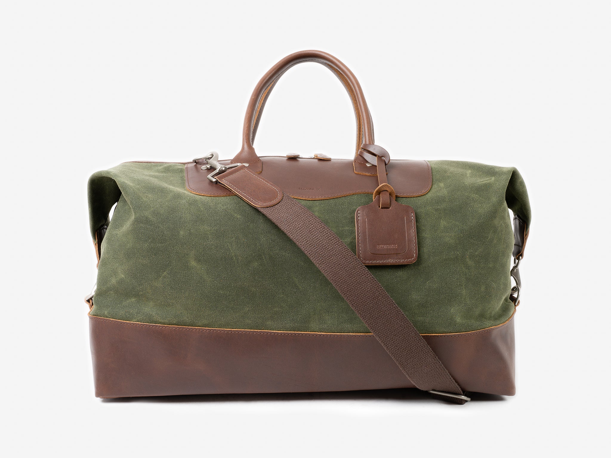 No. 643 Large Carryall, Olive Waxed Canvas and Brown Full Grain
