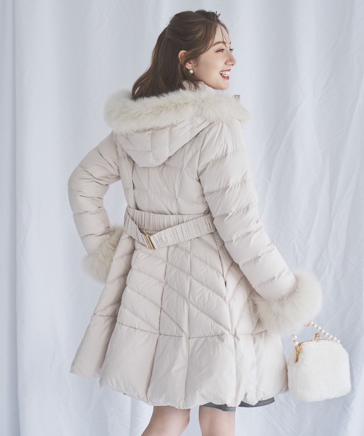 フォックスファー付ドレスダウン