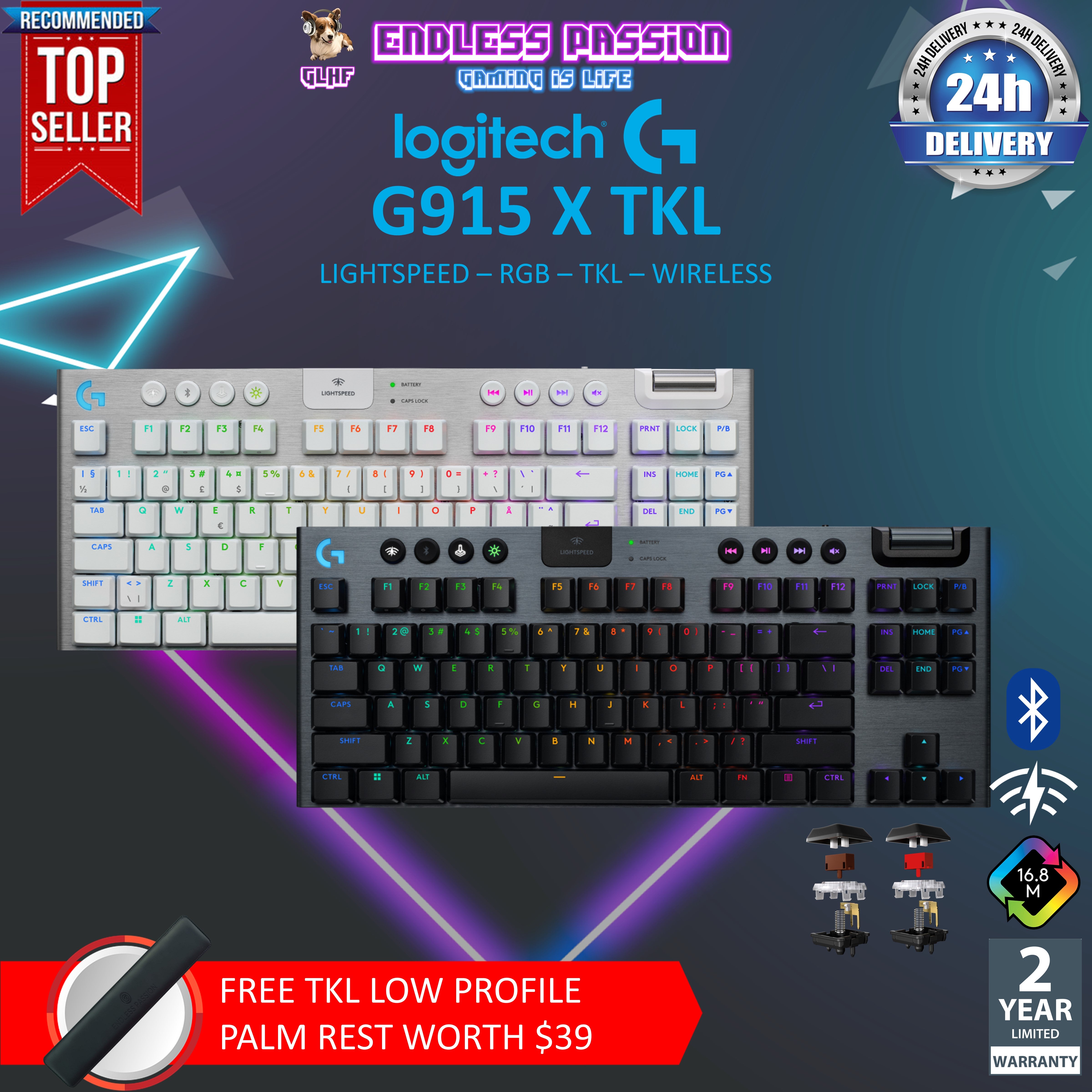 Logitech G915 X Lightspeed TKL Low Profile Wireless Gaming