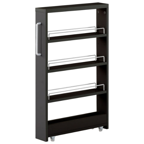 すき間ワゴンラック ロータイプ 幅10～20cm キッチン収納 おしゃれ