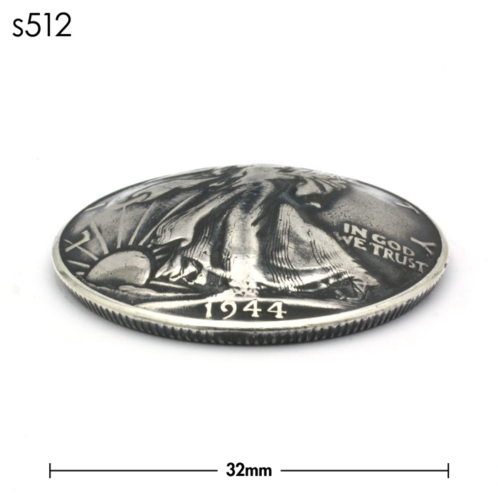 コンチョ／ウォーキングリバティ／女神／銀貨／直径32mm - 革製品の