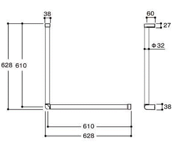 TOTO トイレL型手摺 YHB603L #nw1 TOTO 【YHB603L #NW1】 《KJK》 木製