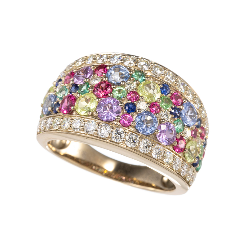 GSTV K18CG サファイア ピンクスピネル ダイヤ ジェムカーニバル