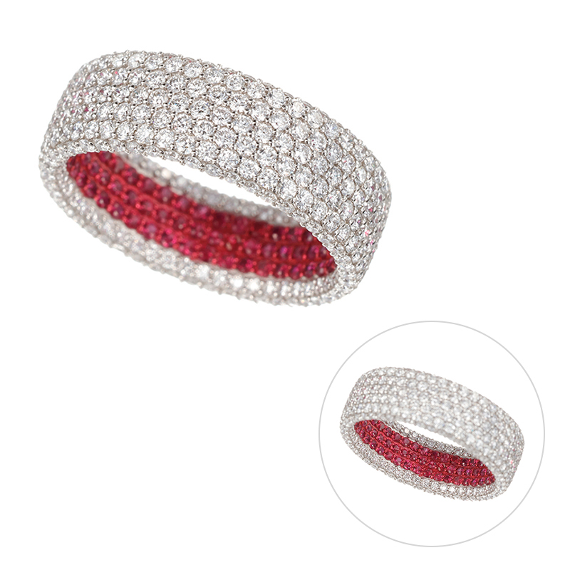 GSTV PT950ダイヤルビーフルエタニティーリングD約2.90ctRB約1.05ct＃15-18