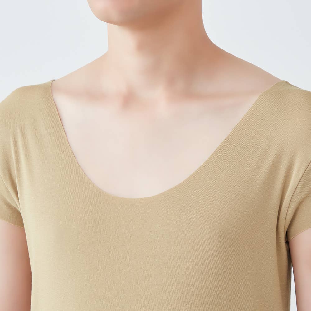 Tシャツ専用(ゆったりタイプ)】汗取りパッド付きボートネックシャツ