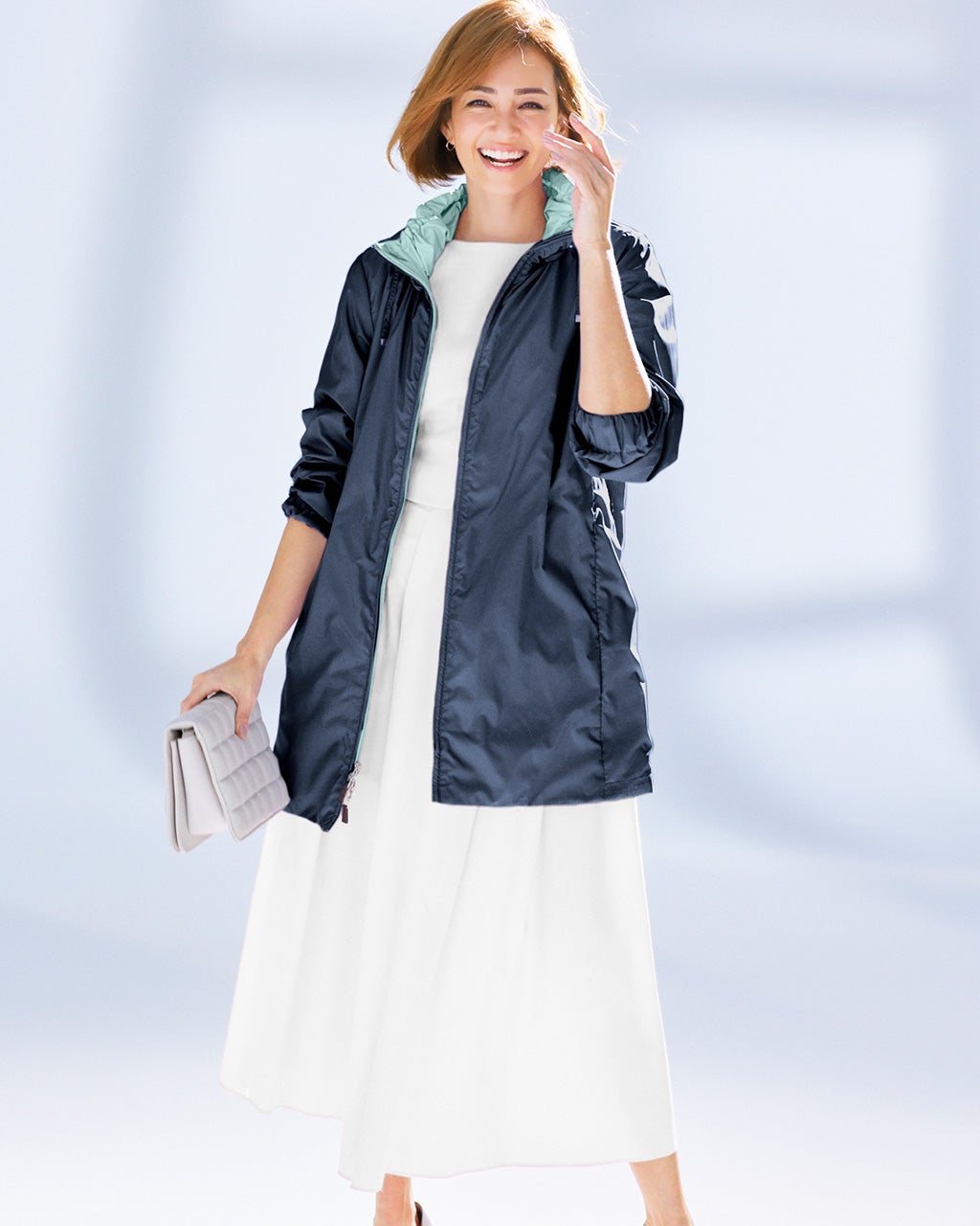 AIRタフタ・リバーシブルミドルコート/DoCLASSE