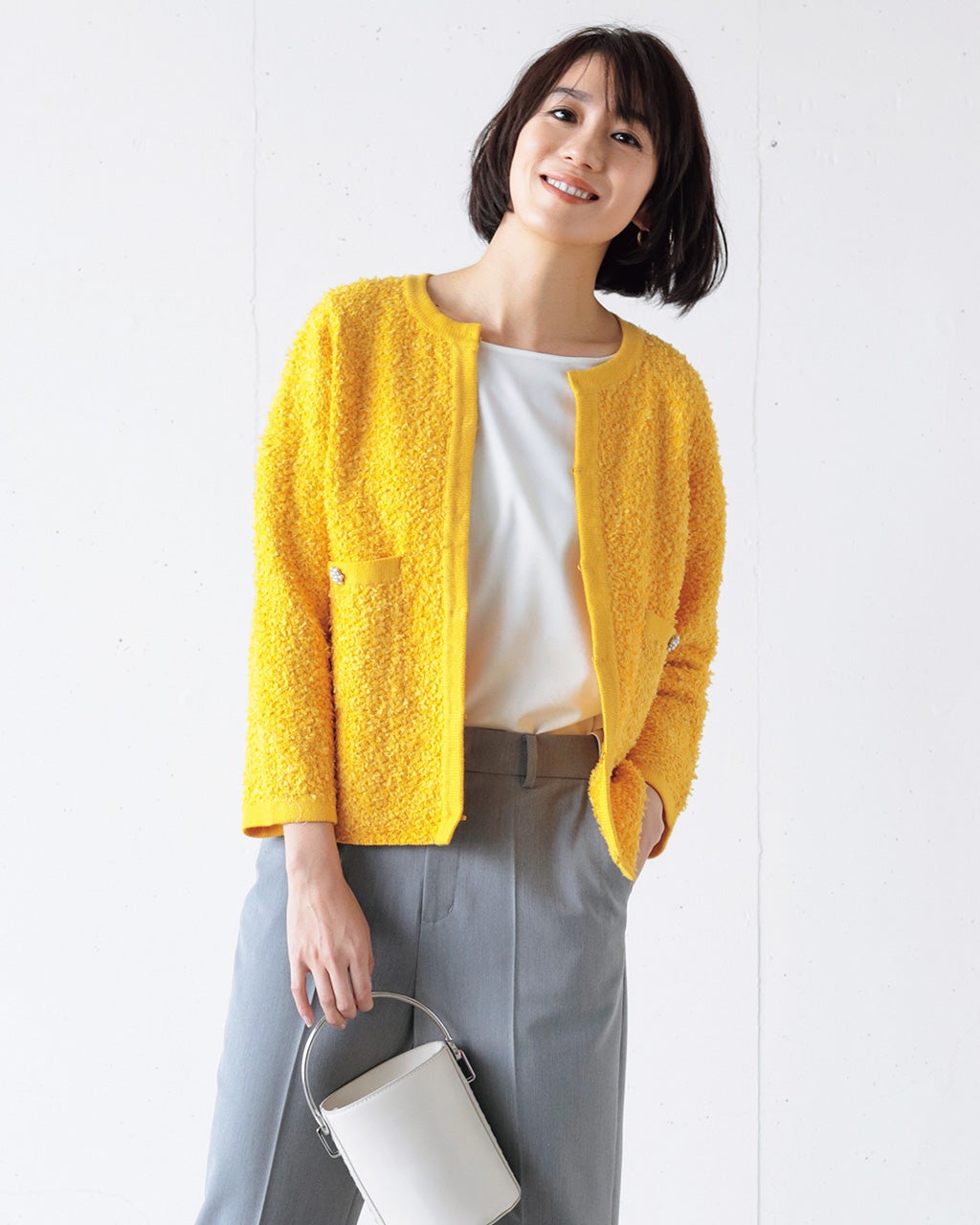 リボンヤーン・ノーカラージャケット/DoCLASSE