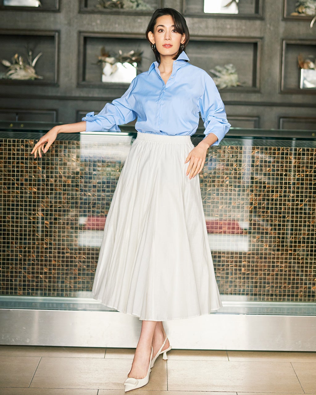 シルクコットン・フレアスカート/DoCLASSE