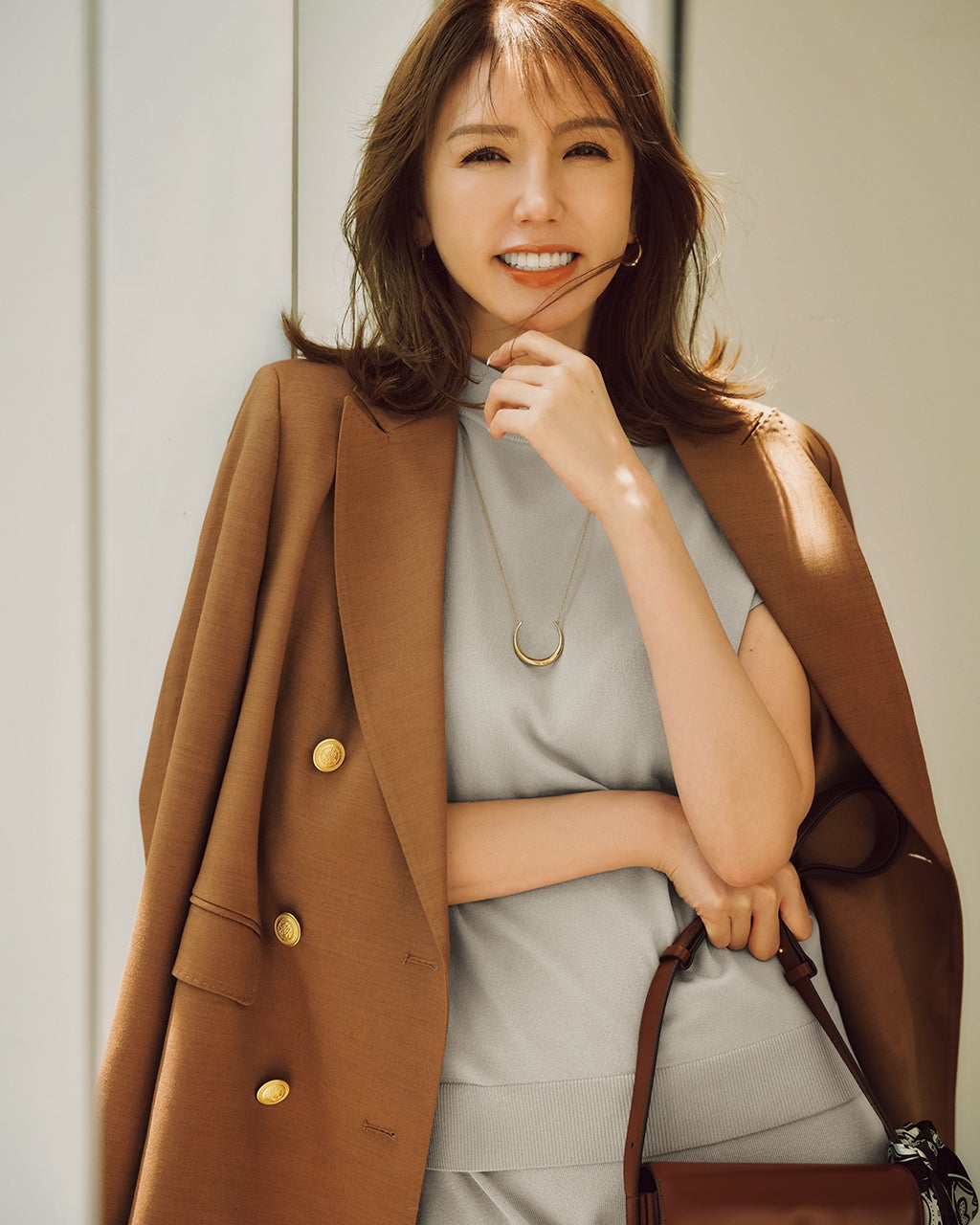 尾州産ミックスウール・ダブルブレストジャケット/DoCLASSE