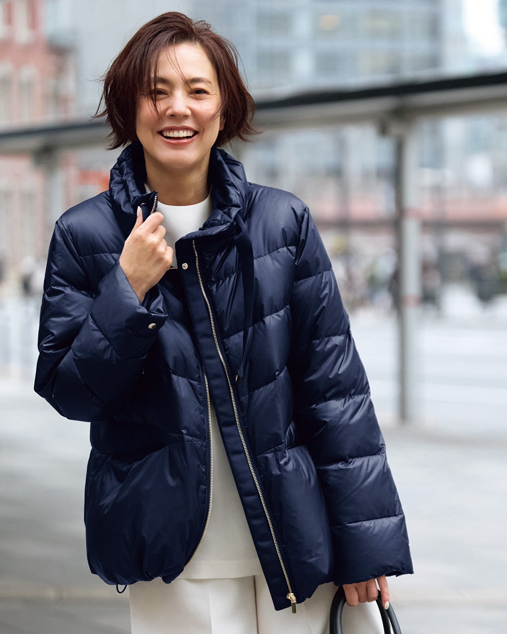 レディース 艶Airダウン・スタンドカラーコート/40代50代からの