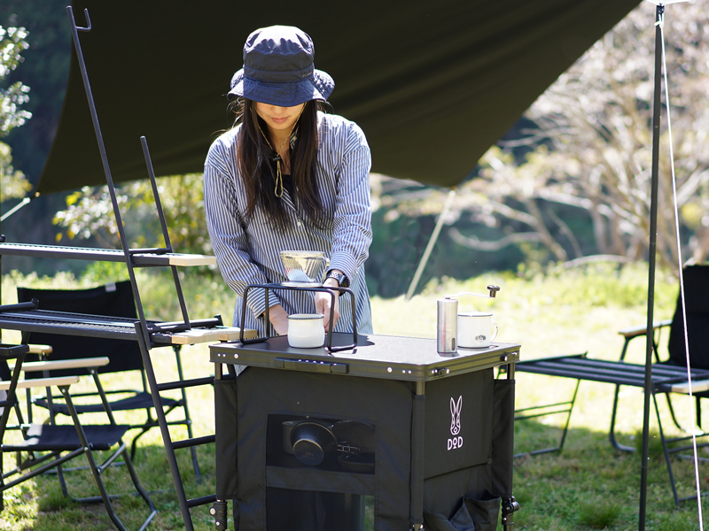 マルチキッチンテーブル（ブラック） TB1-38-BK - DOD（ディーオー