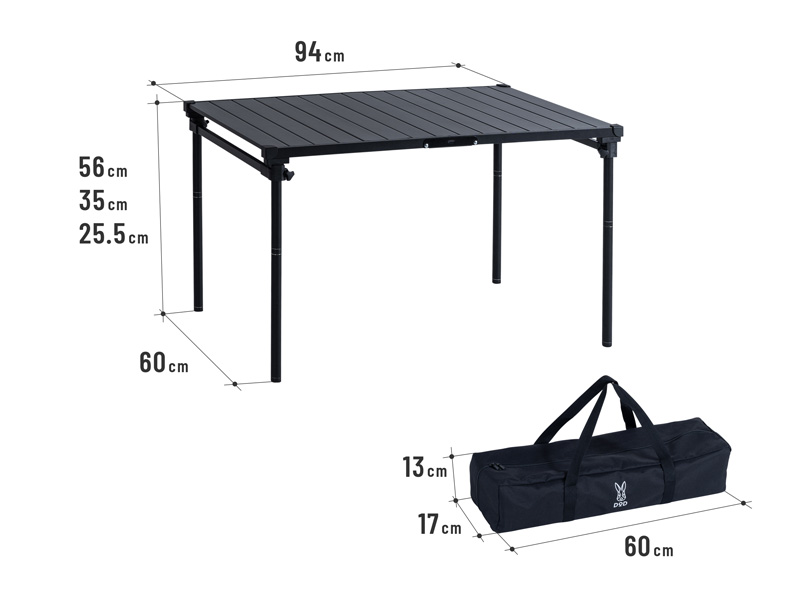 ナニゲニーテーブルM TB4-016-BK - DOD（ディーオーディー）【公式