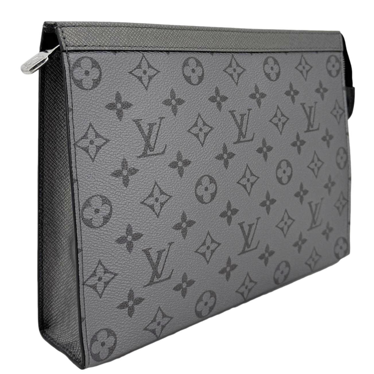 LOUIS VUITTON Voyage MM Monogram Eclipse Pouch Bag Gray
