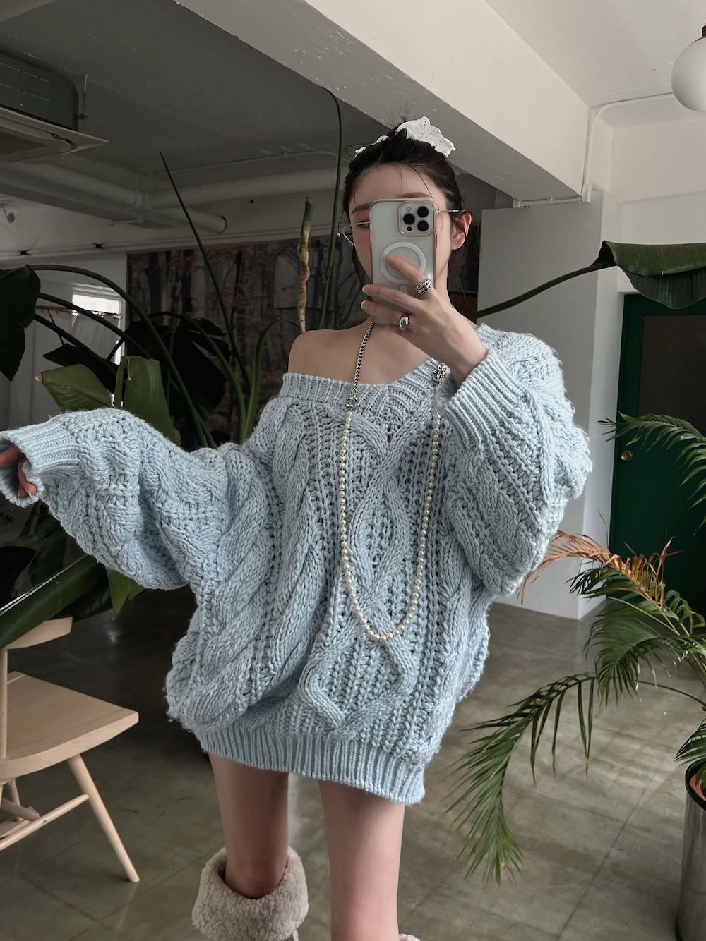 ルーズケーブルローゲージニットチュニック – Darich (ダーリッチ)