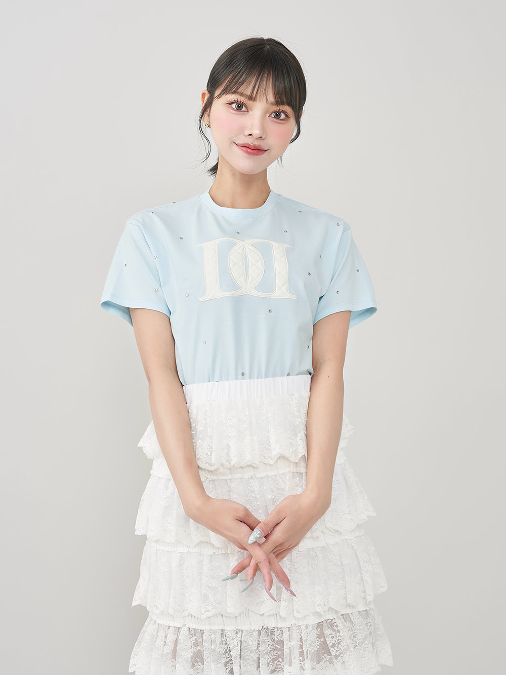 キルティングアップリケビジューTシャツ – Darich (ダーリッチ)