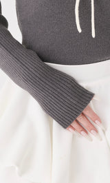 ステッチリボンオープンニットトップス – Darich (ダーリッチ)