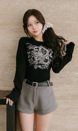 DRビジューフラワーリブニットトップス – Darich (ダーリッチ)