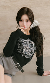 DRビジューフラワーリブニットトップス – Darich (ダーリッチ)