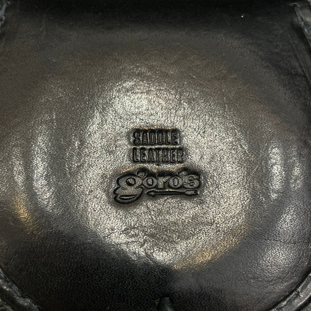 ほぼ未使用 ゴローズ 丸型 サドルレザー ケース ブラック ほぼ未使用