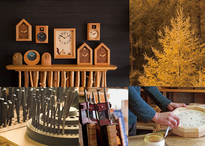 KICORI ネコとクジラの時計 木の時計 プレゼント キコリ 木製 とけい