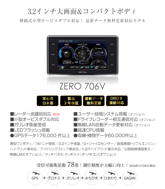 ドライビング・セーフティ・センサー ZERO 706V | COMTEC 株式会社