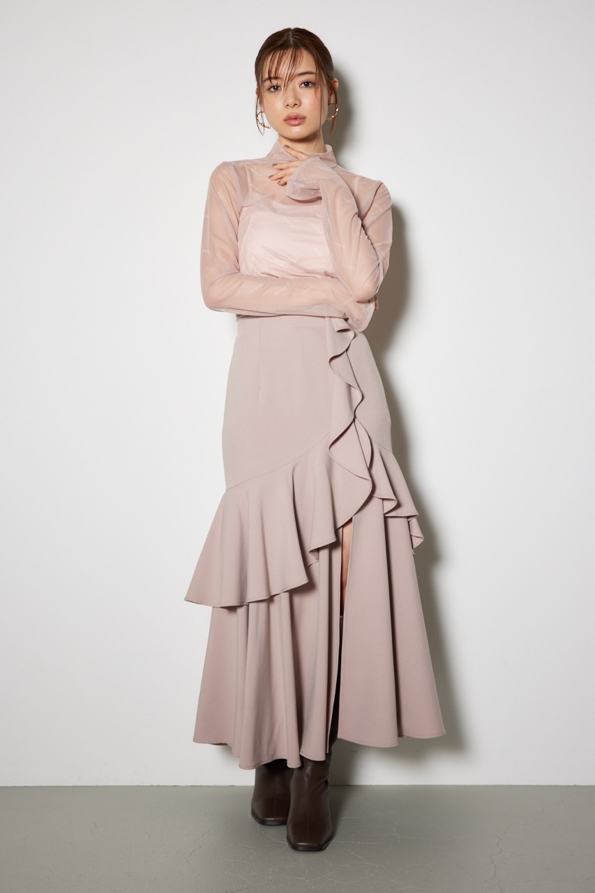 rienda | ダブルフリルスリットスコートショートパンツ (ショート