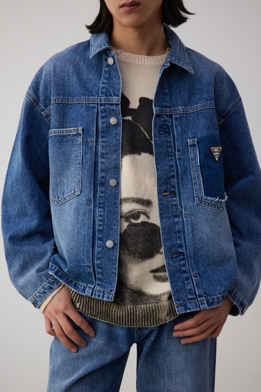 AZUL BY MOUSSY | AZUL DENIMロゴプレートジャケット (デニム