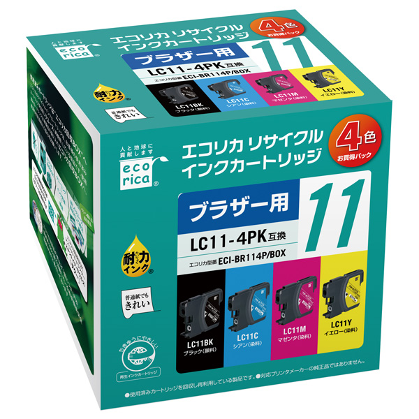 エコリカ｜LC11-4PK 互換リサイクルインクカートリッジ