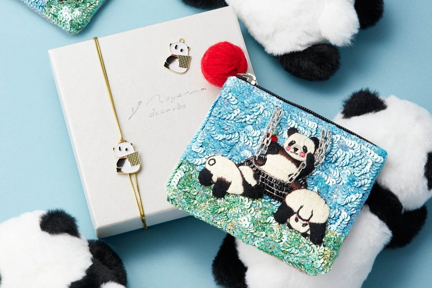 パンダのおしり”刺繍ポーチ＆チョコクランチのセット、大丸東京店の