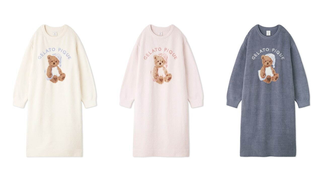 ジェラート ピケ“おやすみベア”のルームウェア、ふんわりニット