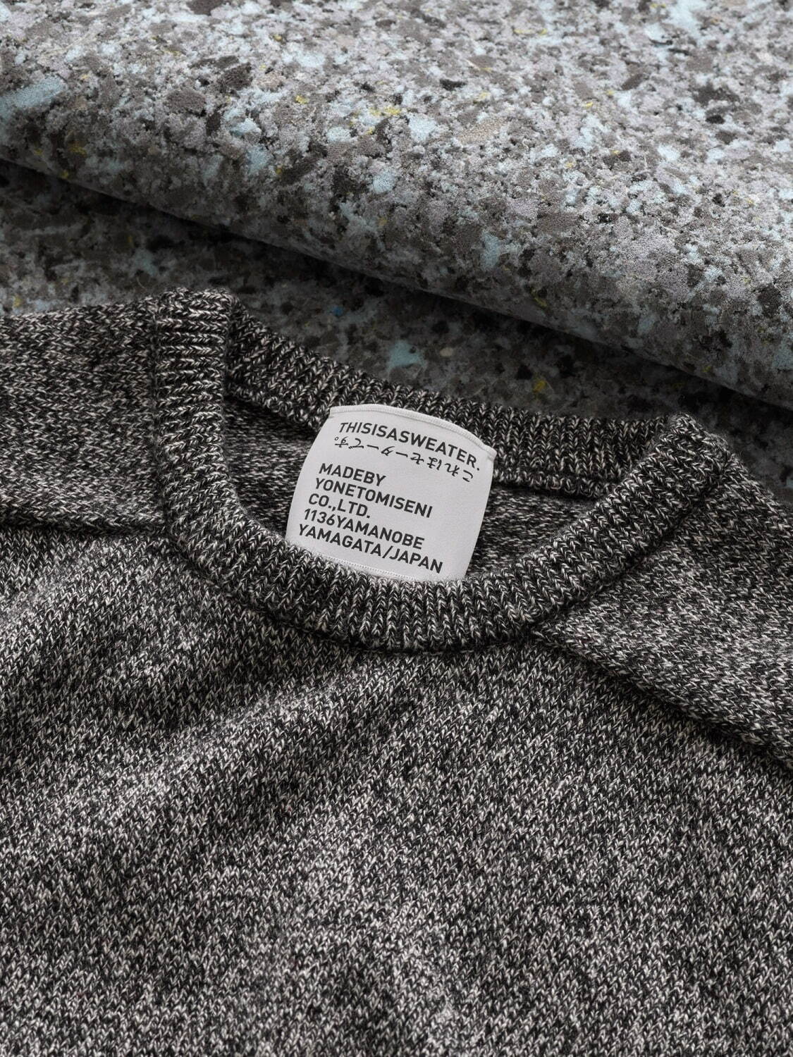 米富繊維「ディスイズアセーター」カシミヤ100％ニット、杢イエローや