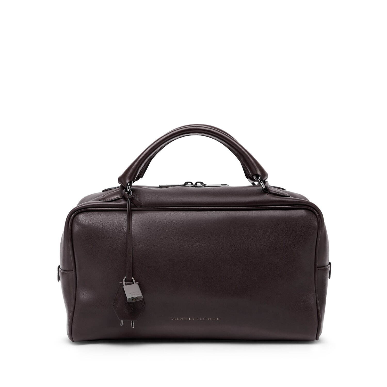 ブルネロ クチネリ“スーツケース風”ボストンバッグ、南京錠付き