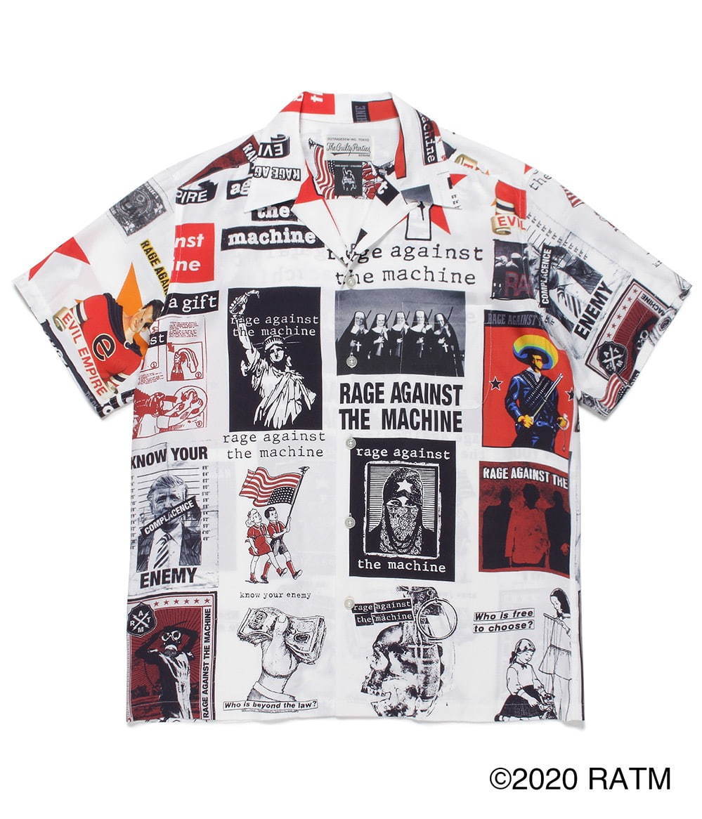 ワコマリア×レイジ・アゲインスト・ザ・マシーンのハワイアンシャツ