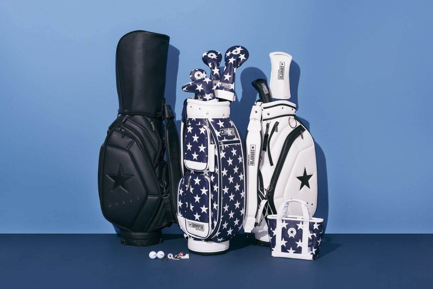 コンバース メイド フォー ゴルフ新作、“1つ星”柄キャディーバッグ