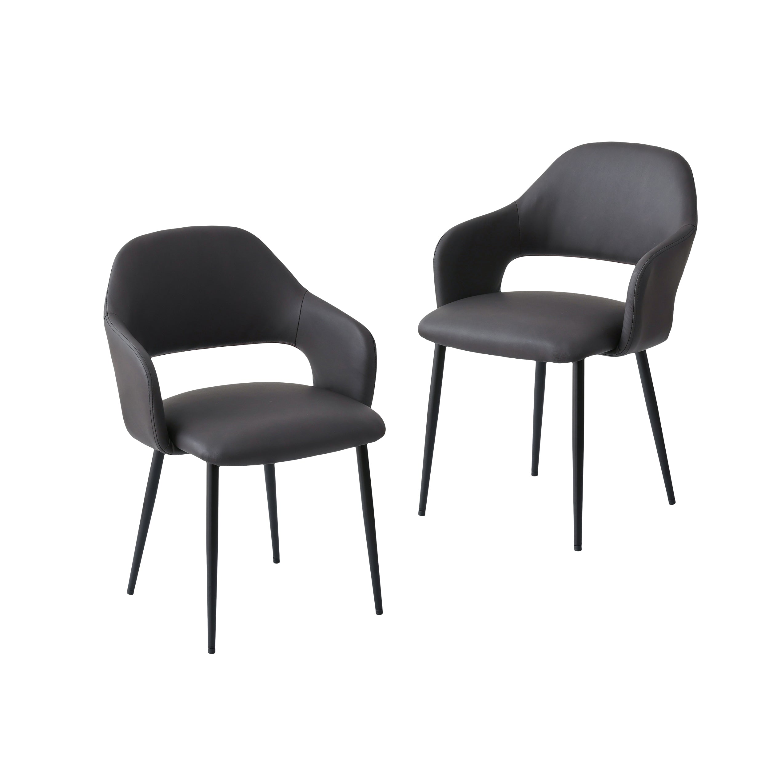 あす着]ダイニングチェア 曲線 カーブ PUレザー スチール フェイク