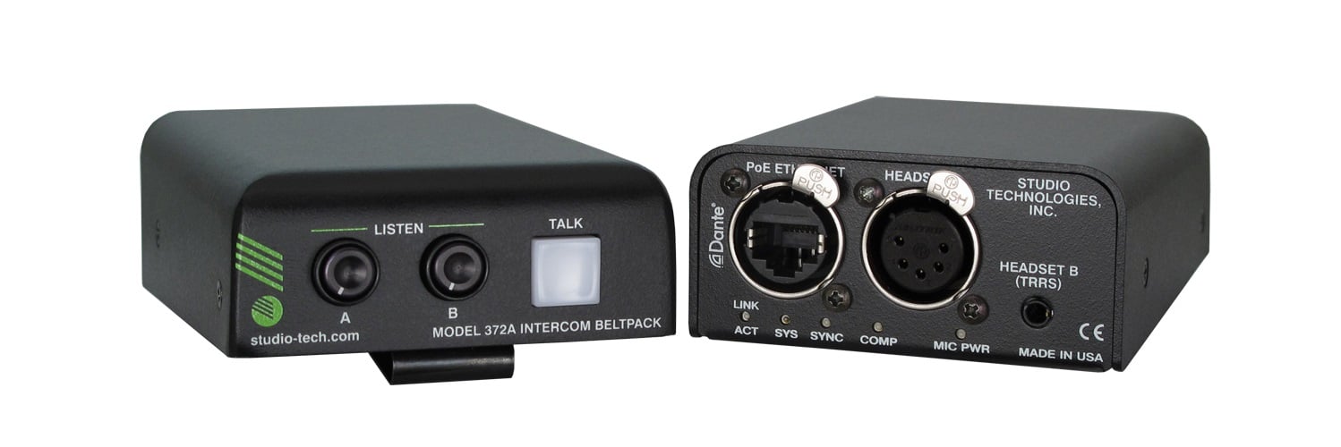 Studio Technologies Model 372A Intercom Beltpack with Dante | Full